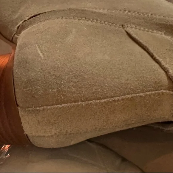 Coach Olivia Tan Suede Block Heel Boots Size 8 Retail $265 - Picture 5 of 9